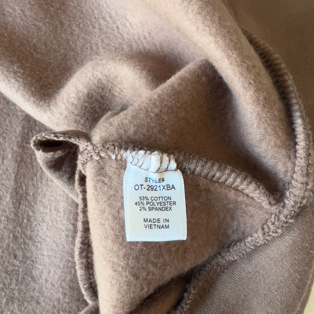Zenana Womens 2X Brown Oversized Fleece Pockets Sweatshirt OT-2921XBA - Picture 9 of 10